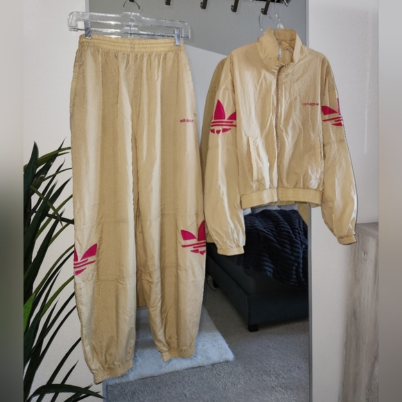 Adidas Originals Shatter Trefoil Sheer Woven Cuffed Track Top & Pants, XL - Picture 3 of 7
